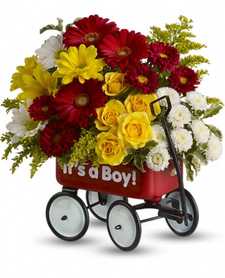 BABY BOY WOW WAGON BOUQUET