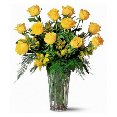 12 YELLOW ROSES - ONE DOZEN BOUQUET