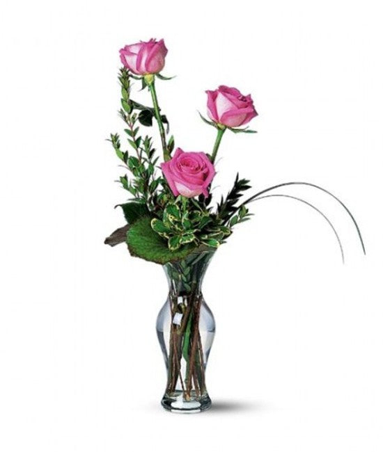 3 PINK ROSES