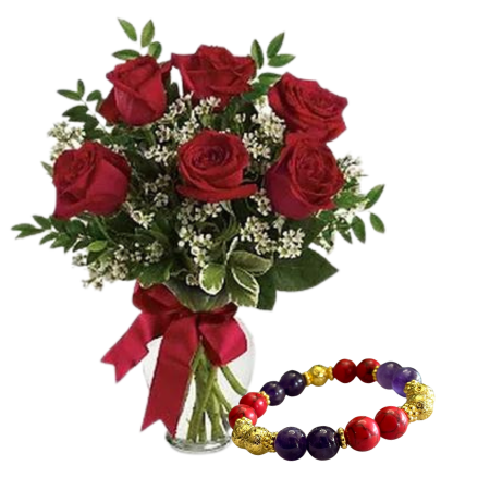 6 RED ROSES WITH BRACELET - MY HEART TO YOURS