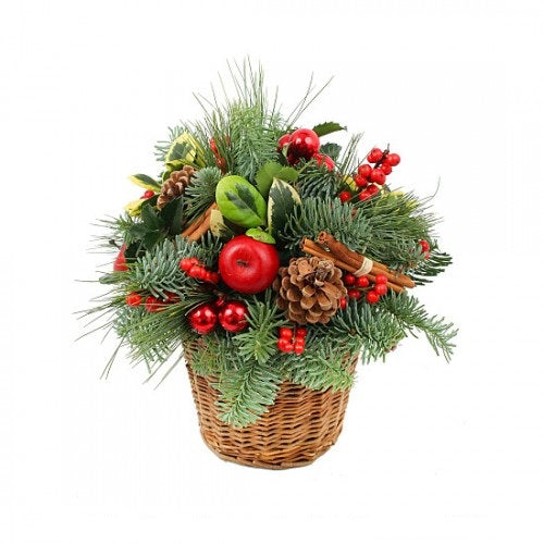 SIMPLE CHRISTMAS BASKET BOUQUET