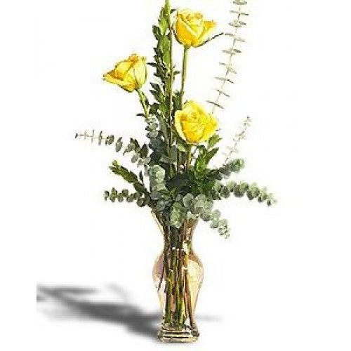 3 YELLOW ROSES