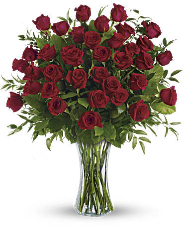 36 RED ROSES - BREATHTAKING BEAUTY - THREE DOZEN RED ROSE BOUQUET