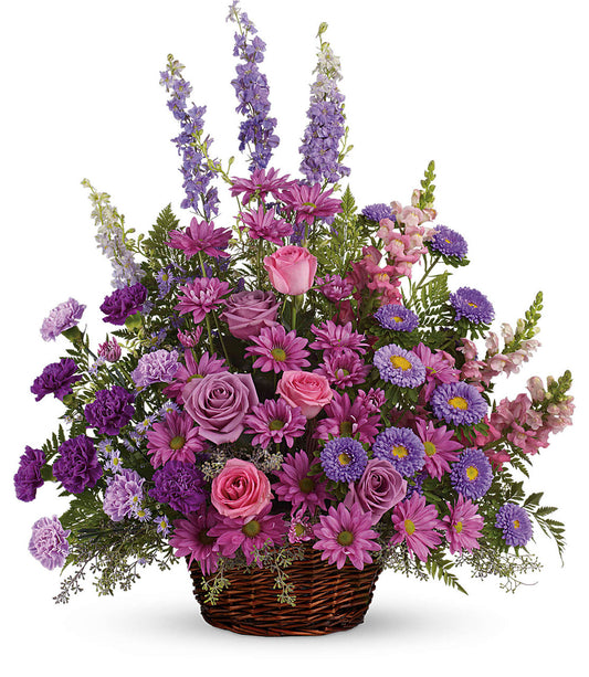 GRACIOUS LAVENDER BASKET TRIBUTE