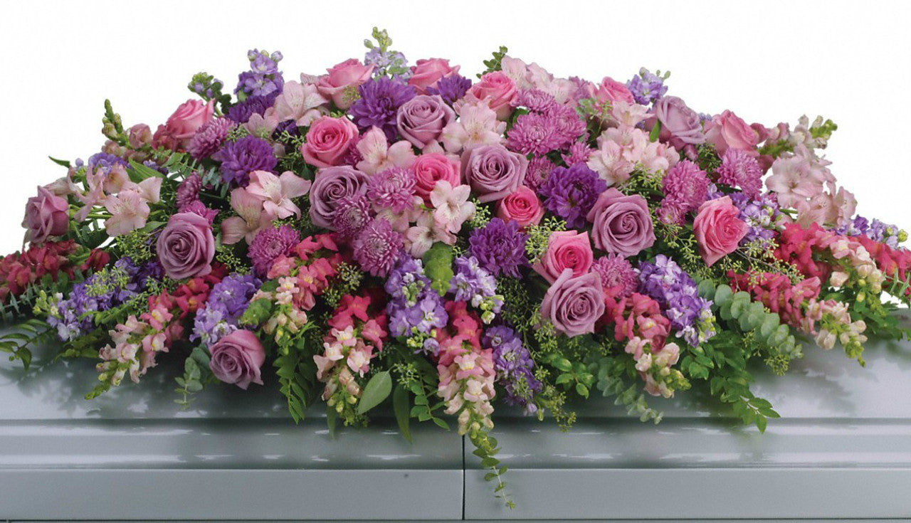 LAVENDER TRIBUTE CASKET SPRAY