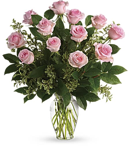 12 PINK ROSES - ONE DOZEN BOUQUET